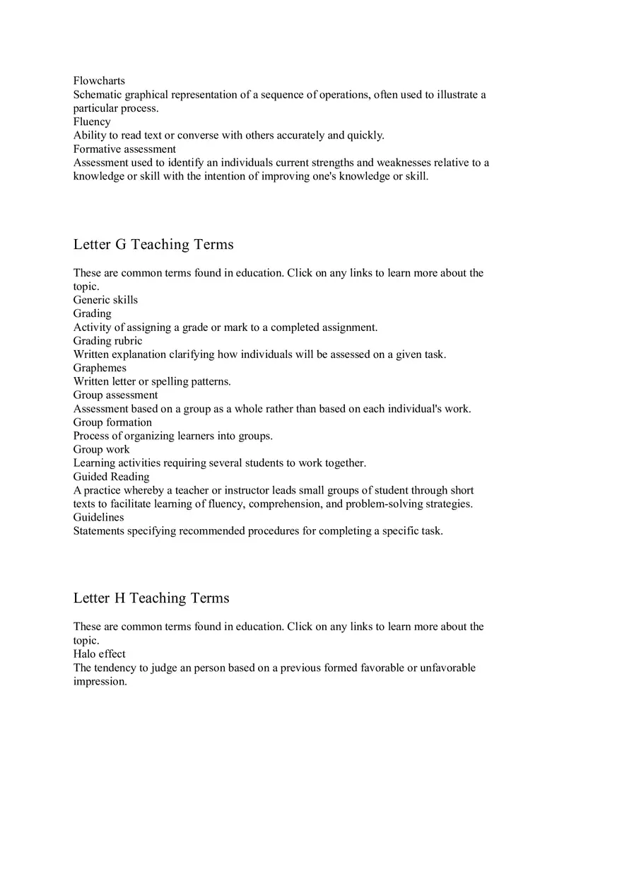 Letter A-J Teaching Terms - Page 8