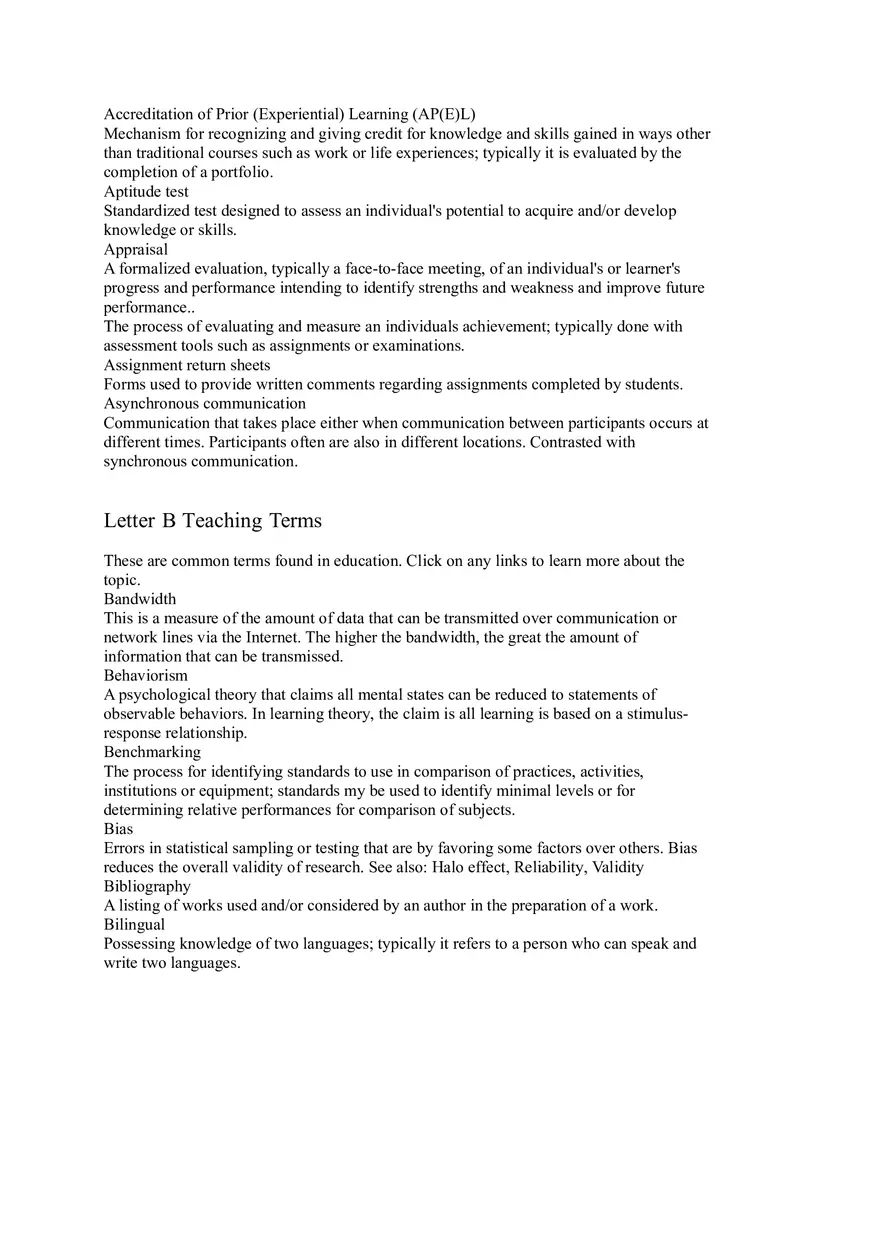 Letter A-J Teaching Terms - Page 2