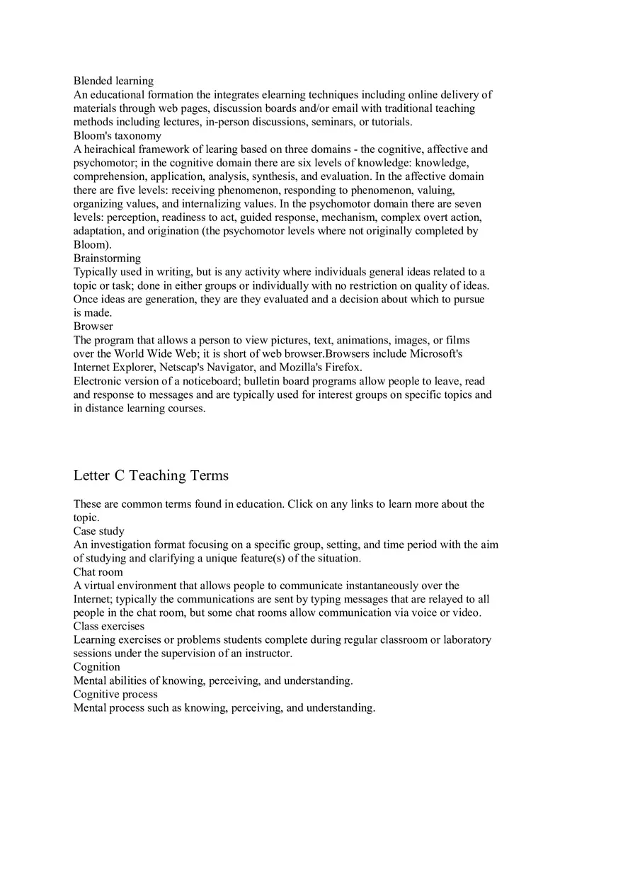 Letter A-J Teaching Terms - Page 3