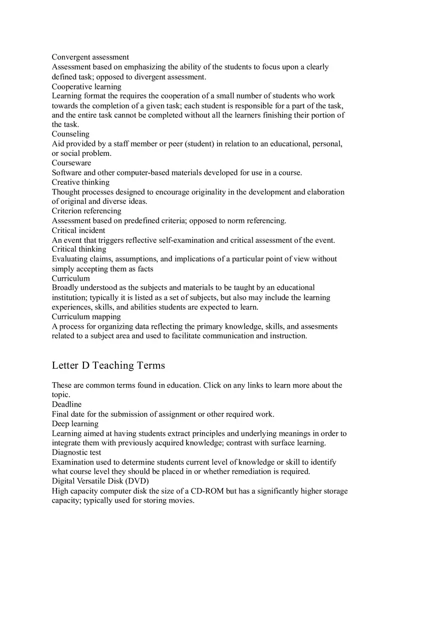 Letter A-J Teaching Terms - Page 5