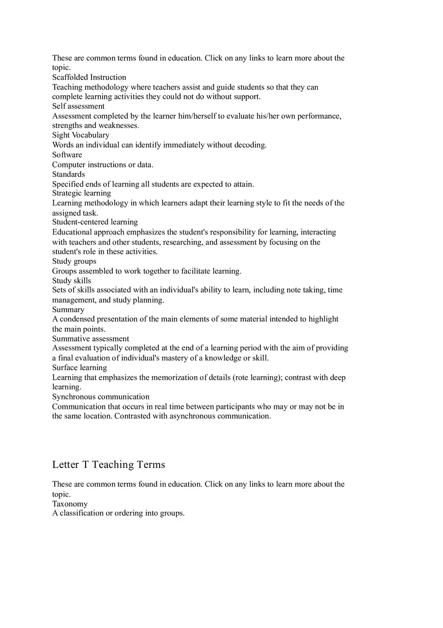 Letter K-W Teaching Terms - Page 7