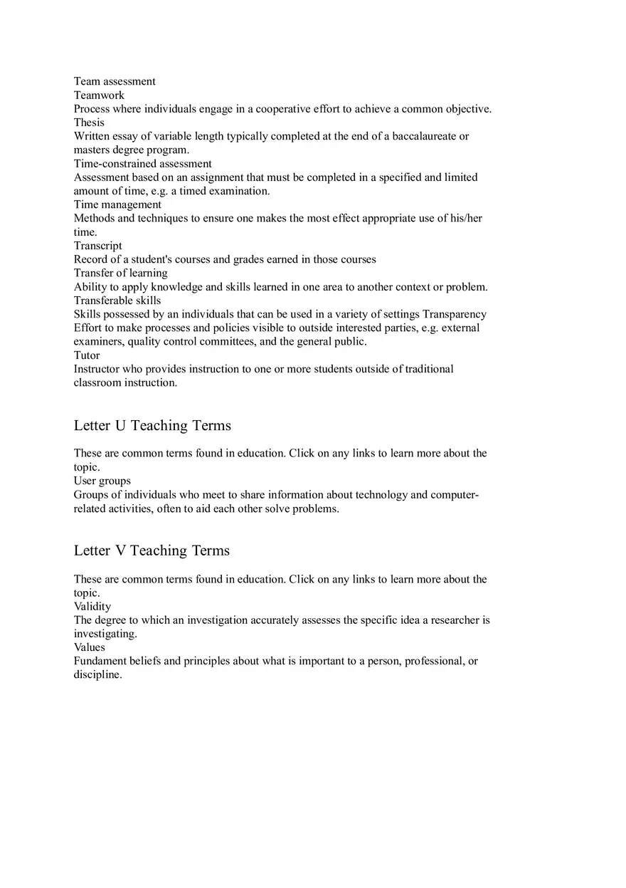Letter K-W Teaching Terms - Page 8