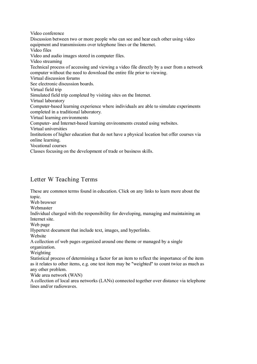 Letter K-W Teaching Terms - Page 9