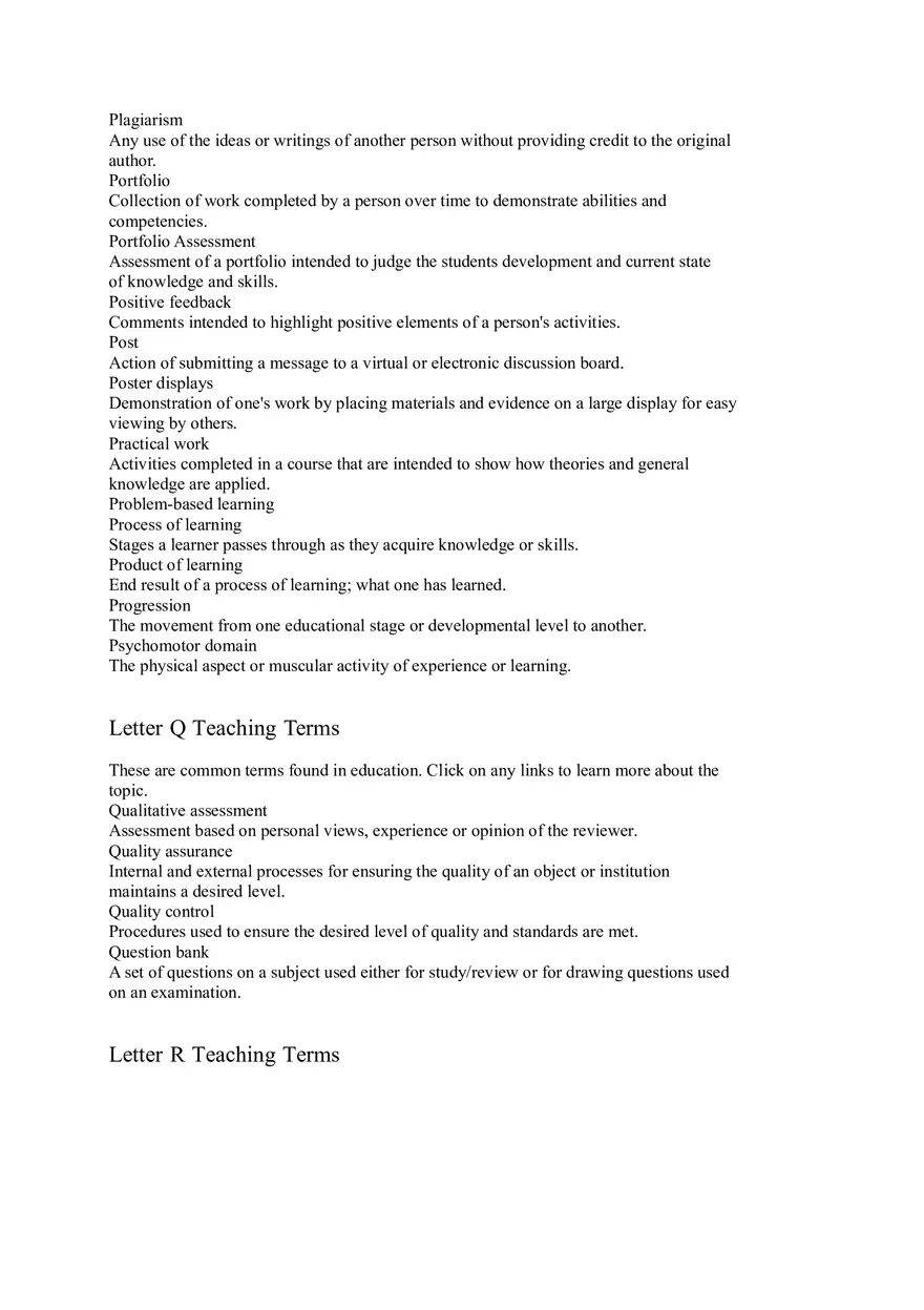 Letter K-W Teaching Terms - Page 5