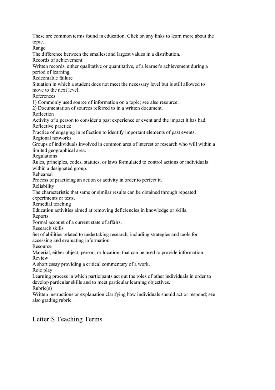Letter K-W Teaching Terms - Page 6