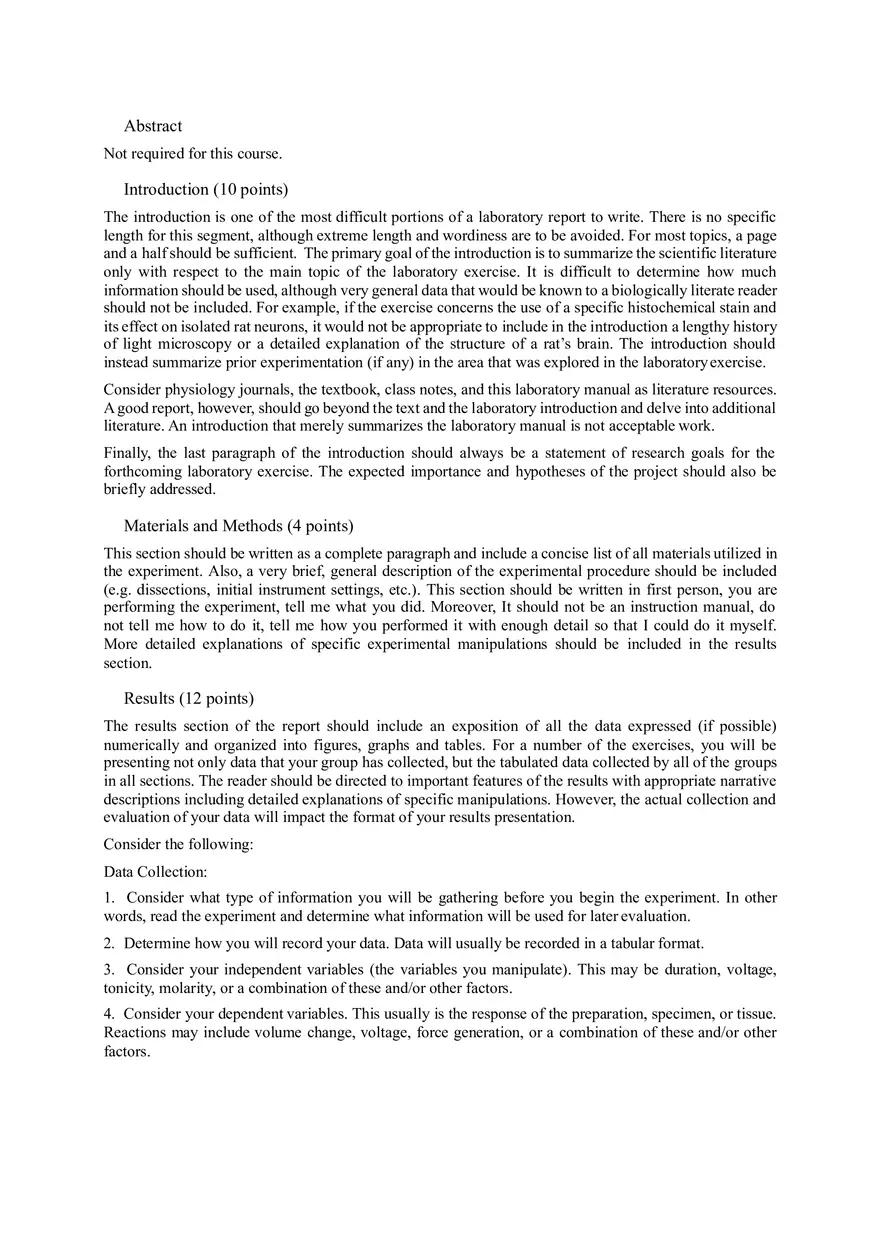 Guidelines for Writing a Lab Report - Page 2