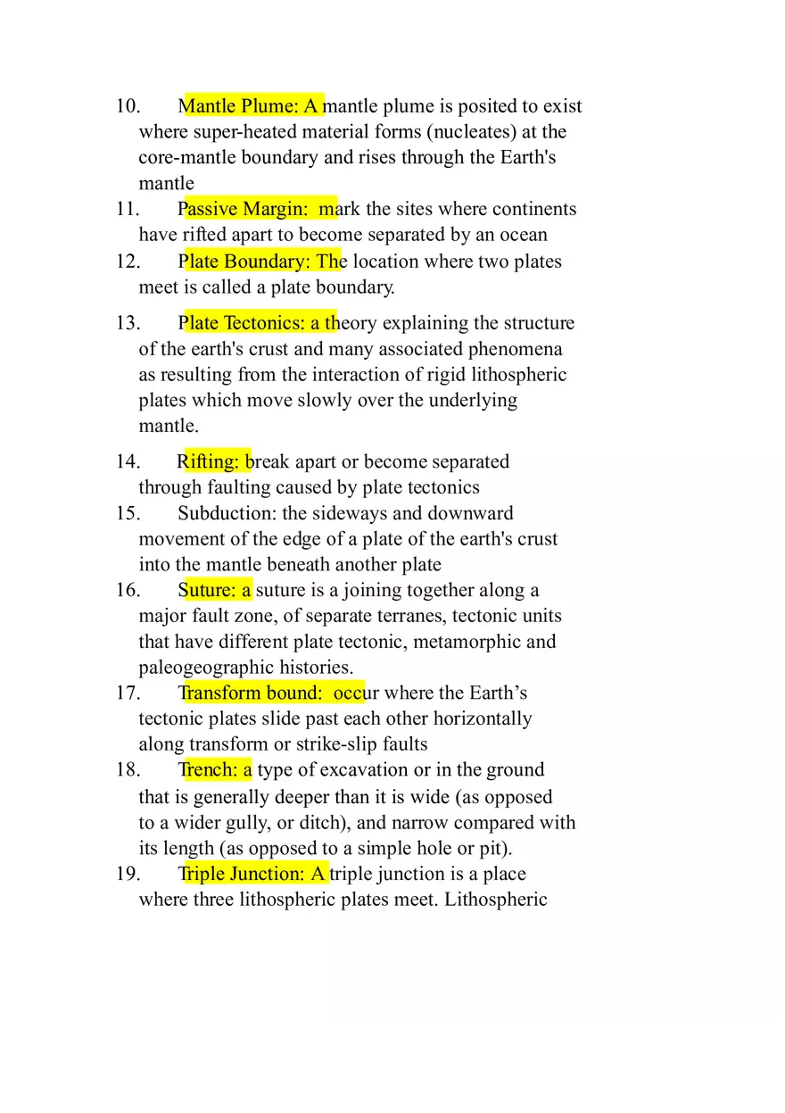 Plate Tectonics Vocabulary - Page 2