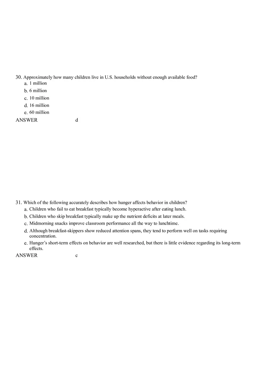 Life Cycle Nutrition - Childhood Obesity Answer Key 2 - Page 3