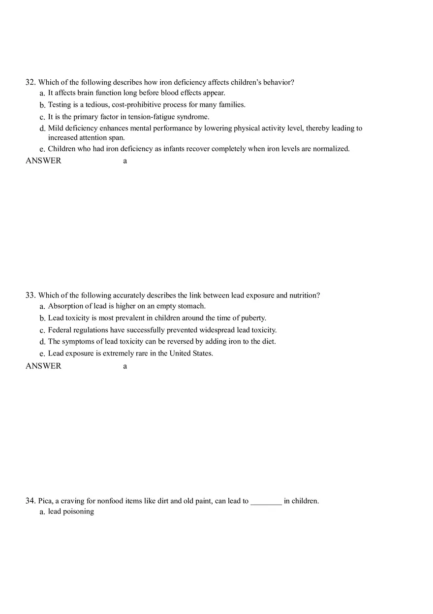 Life Cycle Nutrition - Childhood Obesity Answer Key 2 - Page 4