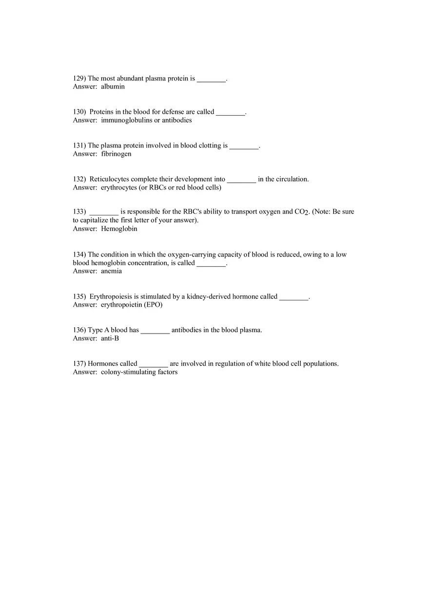 Anatomy and Physiology (Blood) Answer Key 81-146 - Page 5