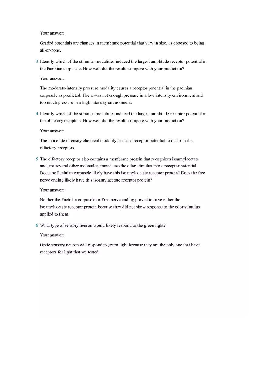 Receptor Potential Lab Exercise 3 Activity 2 - Page 5
