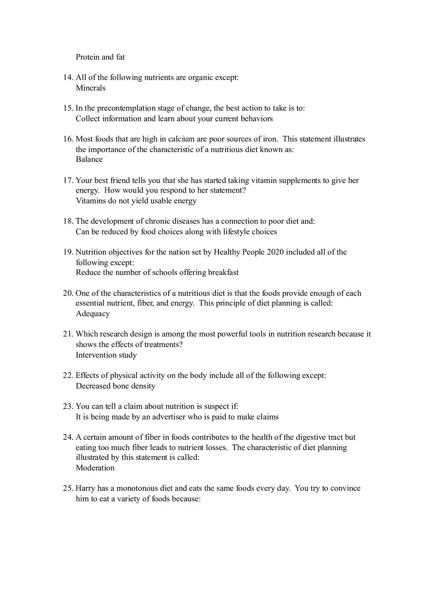 Quiz Nutrition - Study Answers - Page 2