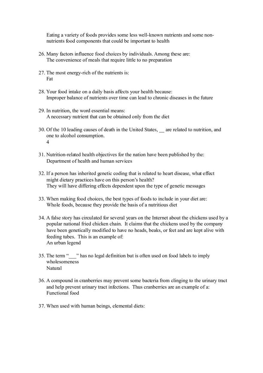 Quiz Nutrition - Study Answers - Page 3