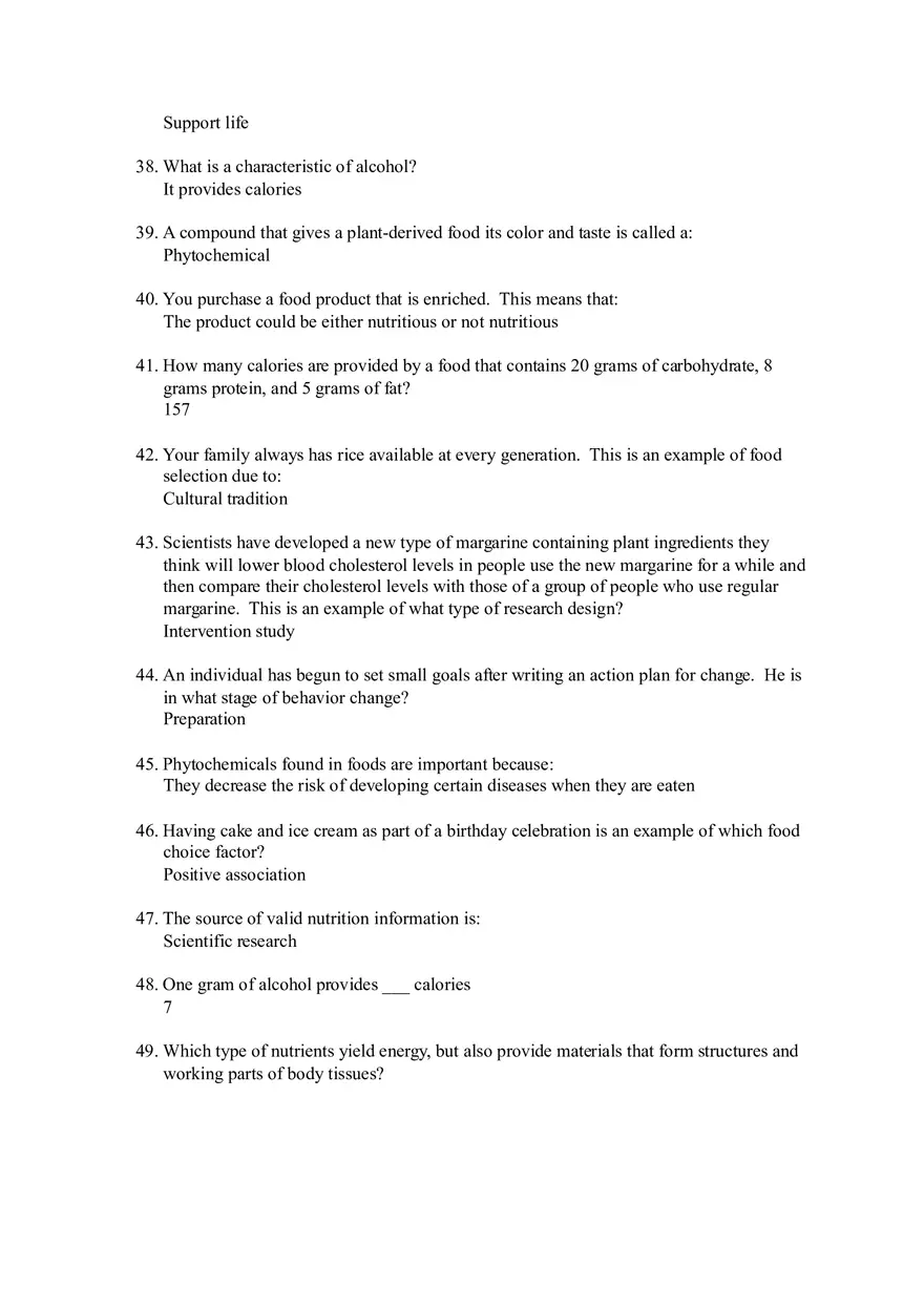 Quiz Nutrition - Study Answers - Page 4