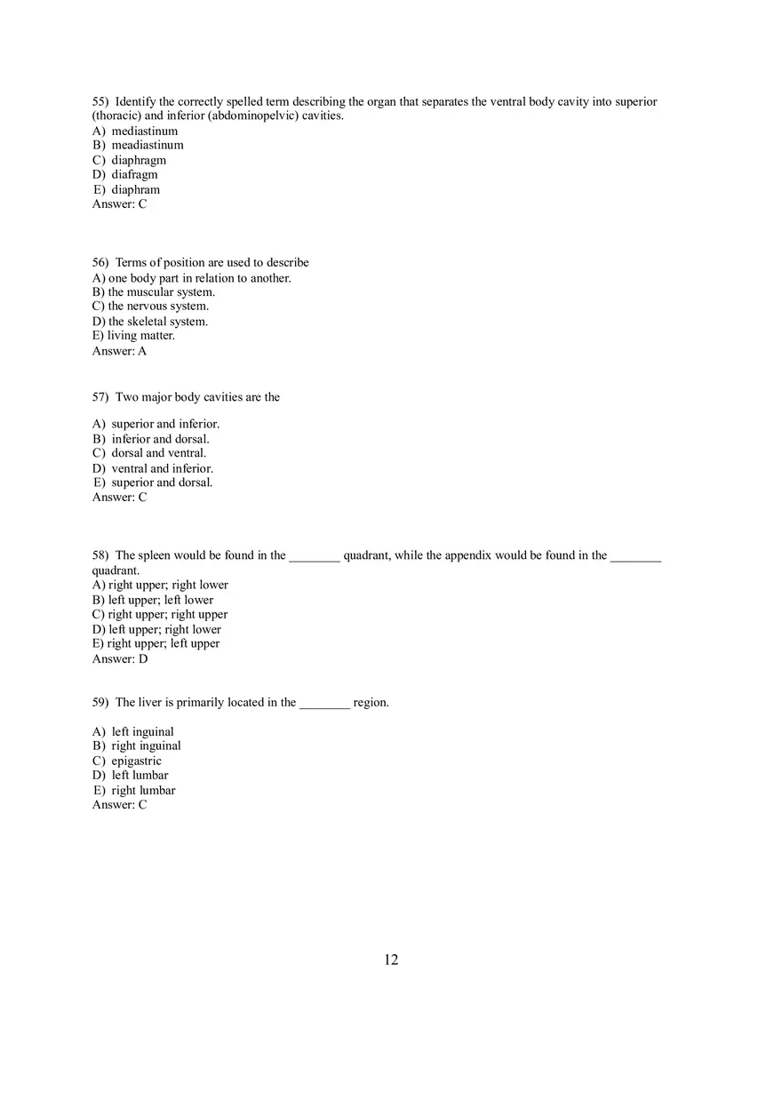 An Introduction to Anatomy and Physiology 82 Practice Questions - Page 4