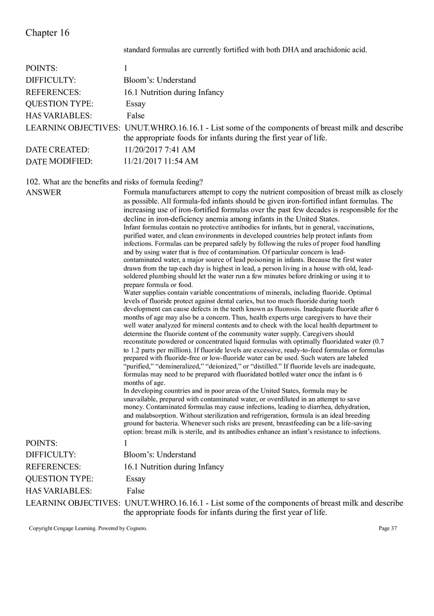 Life Cycle Nutrition - Childhood Obesity Answer Key 4 - Page 11