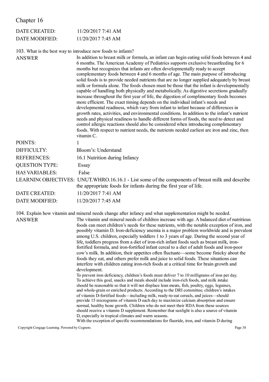 Life Cycle Nutrition - Childhood Obesity Answer Key 4 - Page 12
