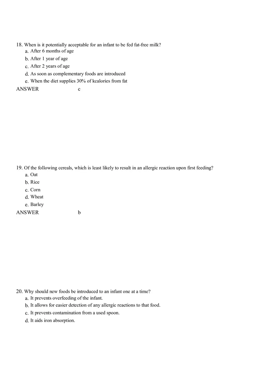 Life Cycle Nutrition - Childhood Obesity Answer Key 1 - Page 8