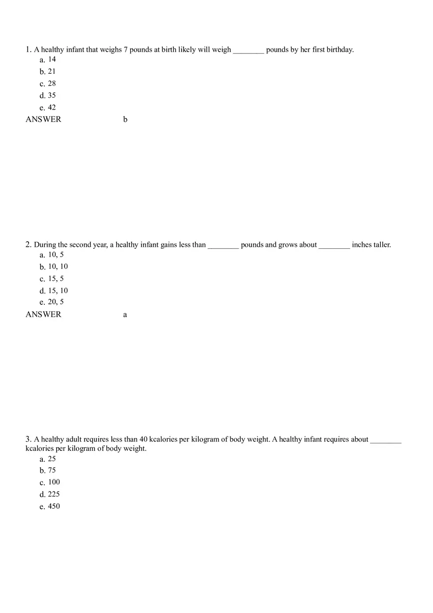 Life Cycle Nutrition - Childhood Obesity Answer Key 1 - Page 1