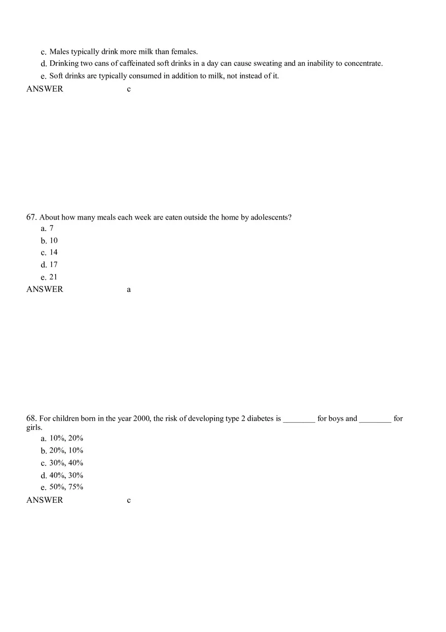 Life Cycle Nutrition - Childhood Obesity Answer Key 3 - Page 9