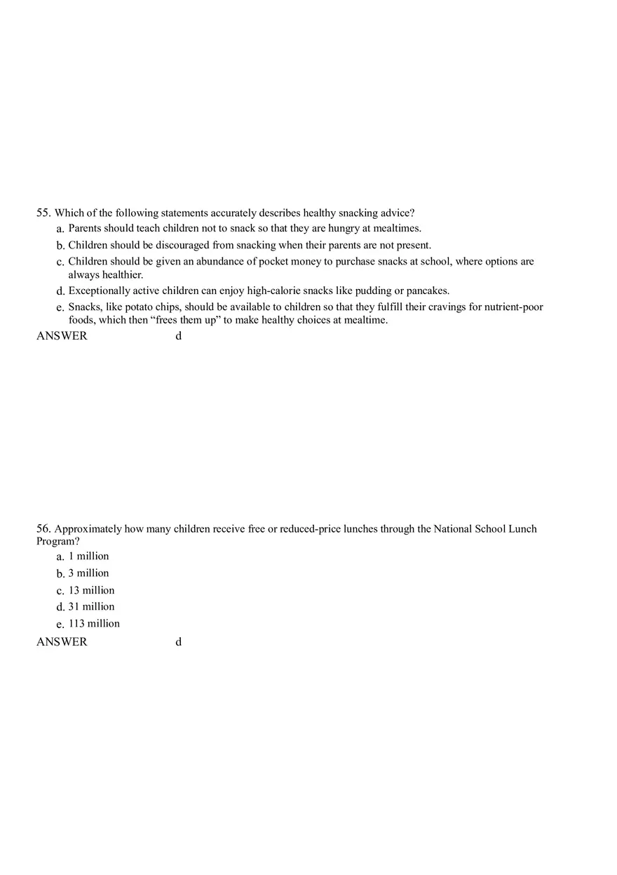 Life Cycle Nutrition - Childhood Obesity Answer Key 3 - Page 4