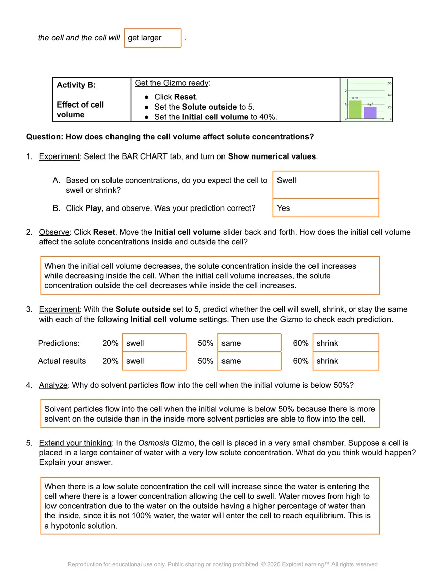 Student Exploration: Osmosis - Page 4