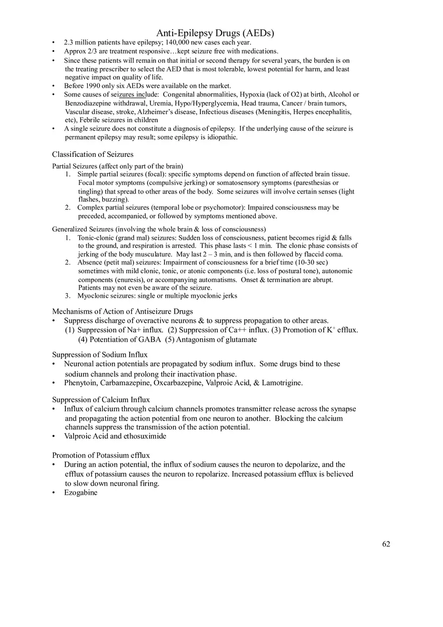 Clinical Pharmacology Study Guide (Sedatives, Hypnotics) - Page 9