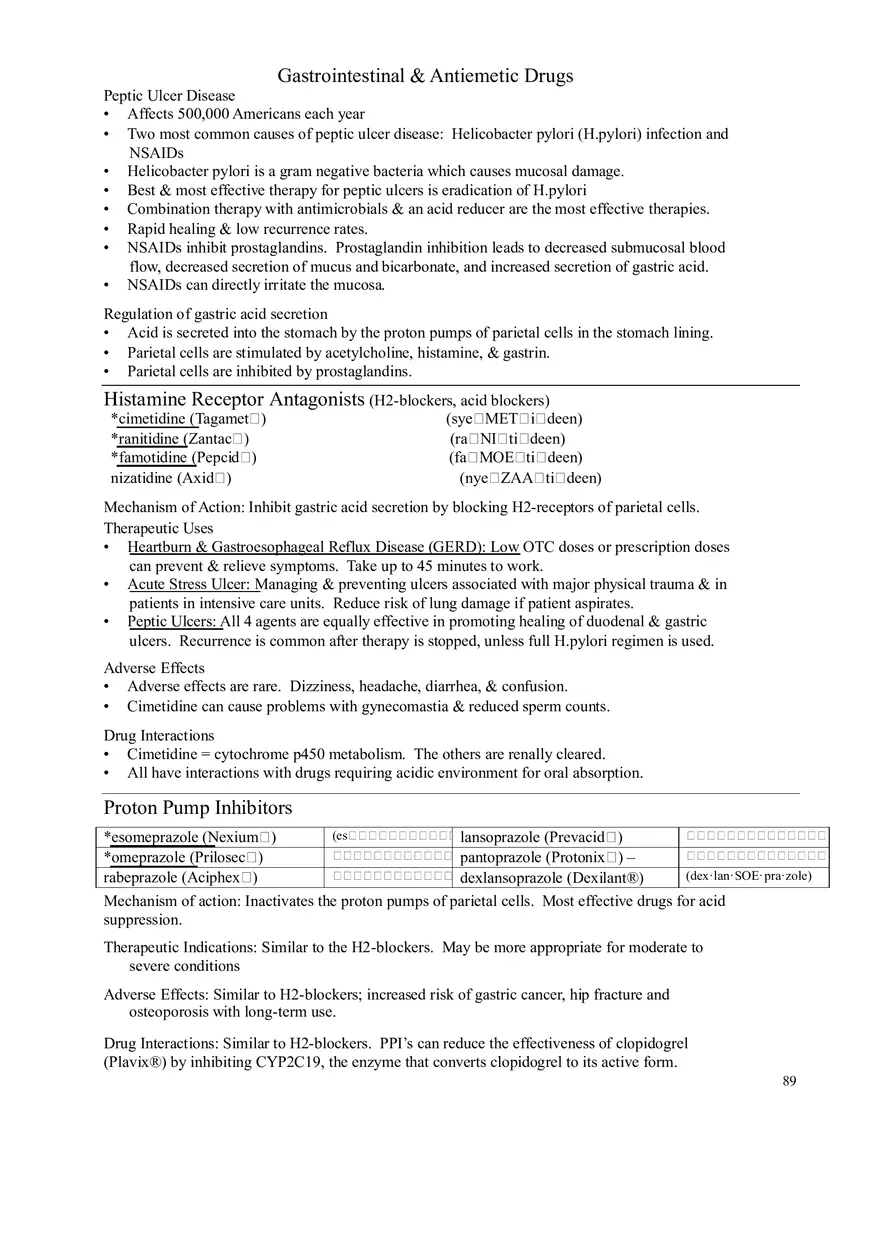 Clinical Pharmacology Study Guide (Antihistamines) - Page 5