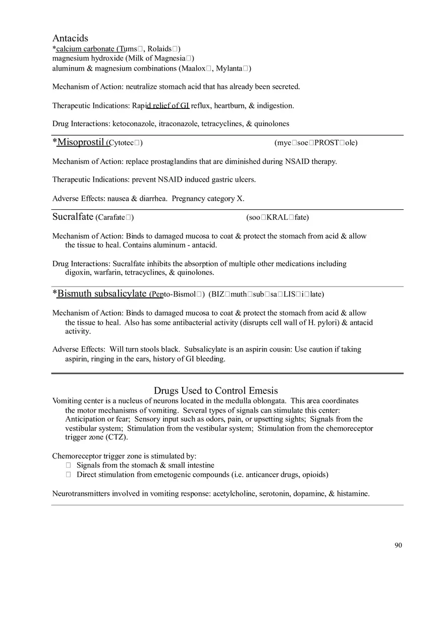 Clinical Pharmacology Study Guide (Antihistamines) - Page 6