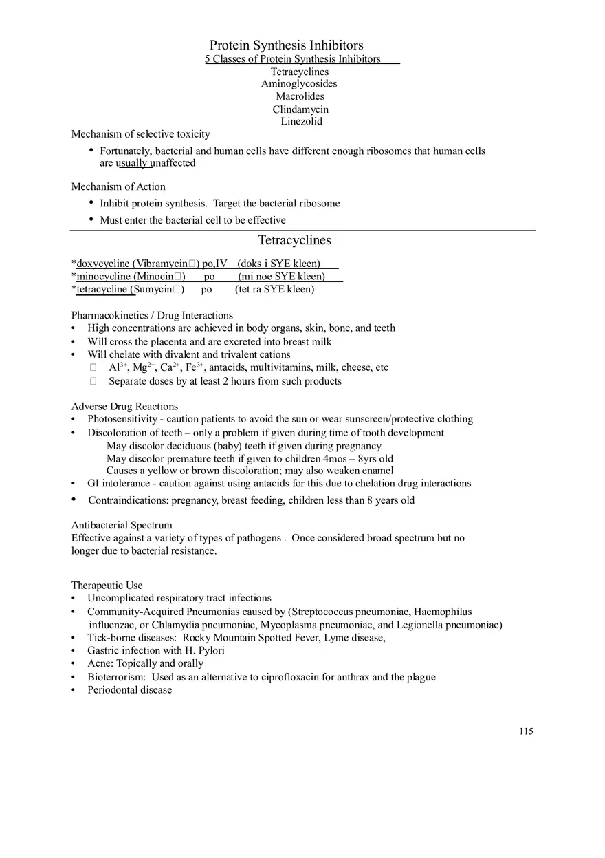 Clinical Pharmacology Study Guide (Beta-lactam Antibiotics) - Page 16