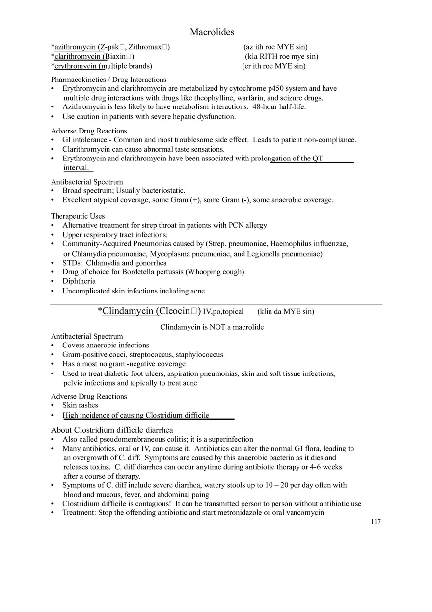 Clinical Pharmacology Study Guide (Beta-lactam Antibiotics) - Page 18