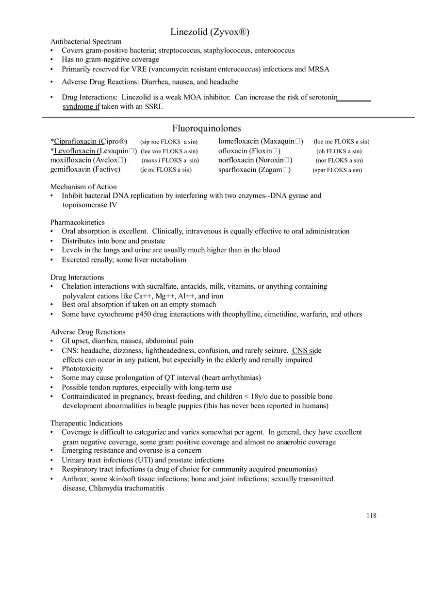 Clinical Pharmacology Study Guide (Beta-lactam Antibiotics) - Page 19