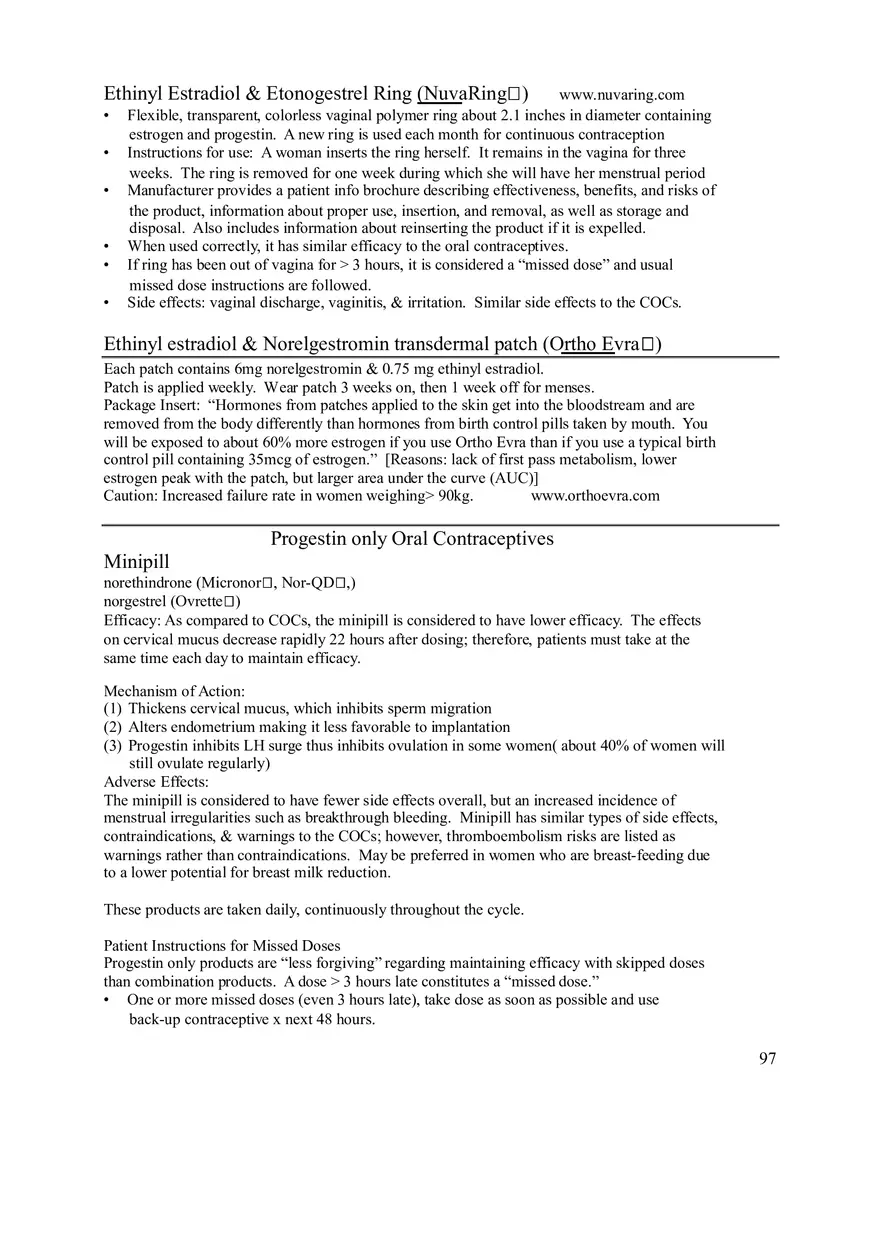 Clinical Pharmacology Study Guide (Ethinyl Estradiol) - Page 1