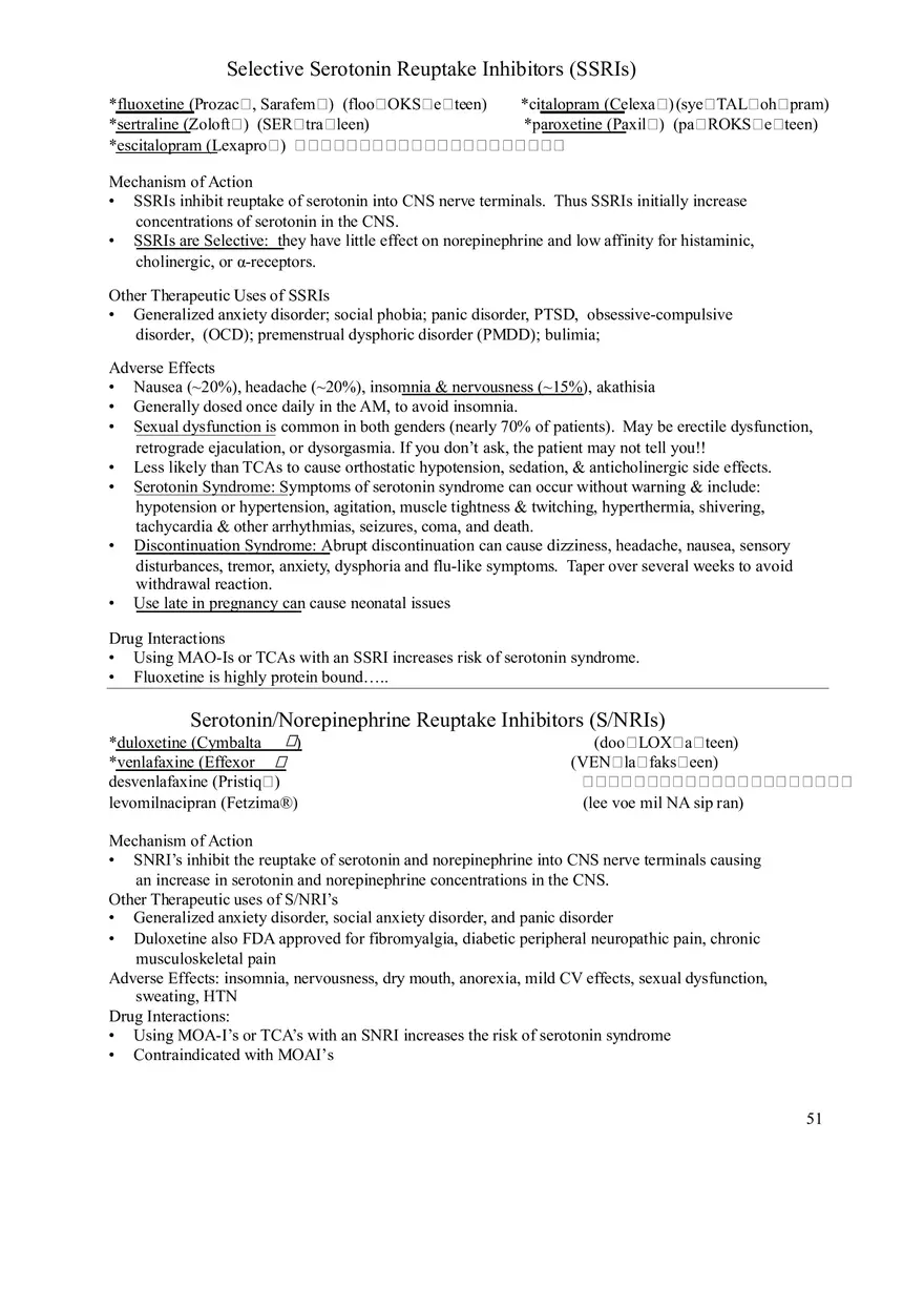 Clinical Pharmacology Study Guide (Pharmacological Treatment) - Page 10