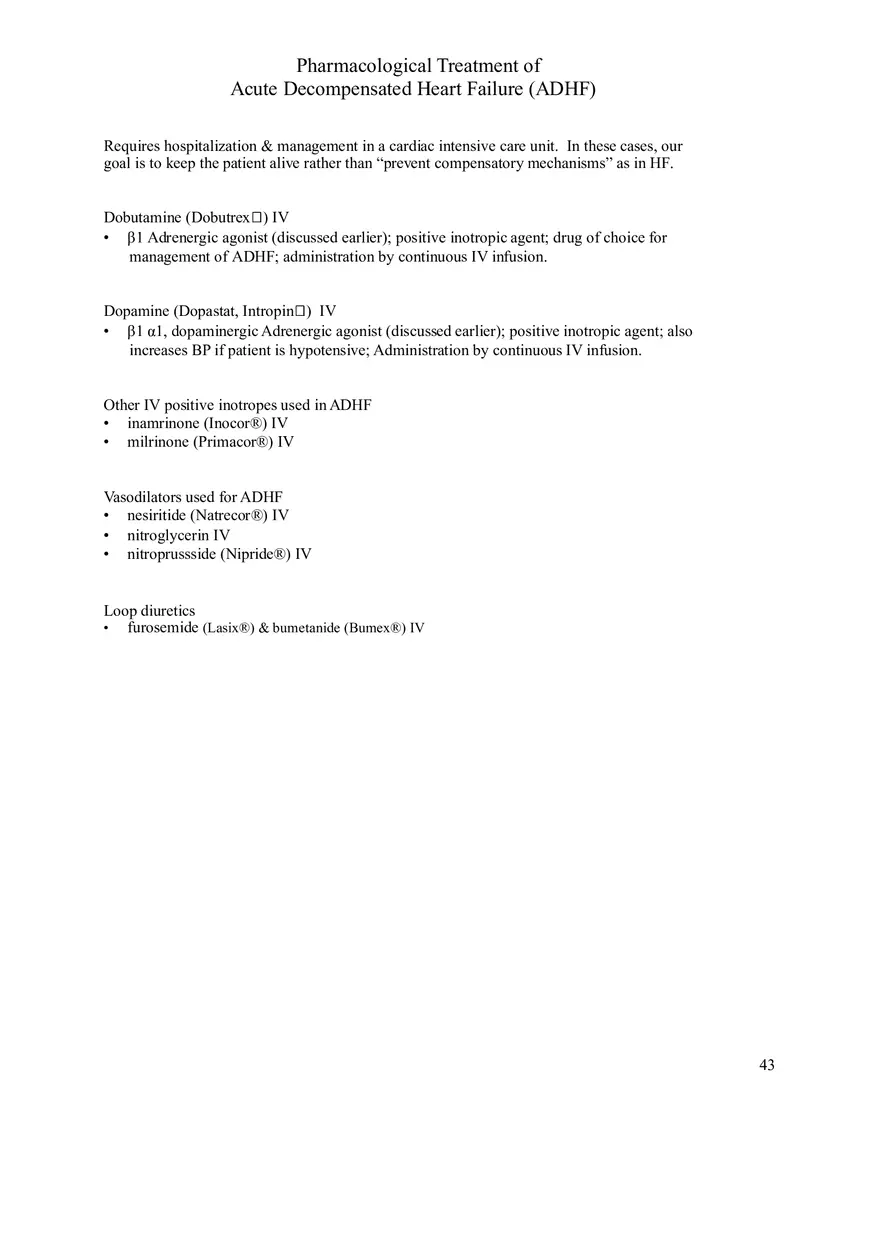 Clinical Pharmacology Study Guide (Pharmacological Treatment) - Page 1