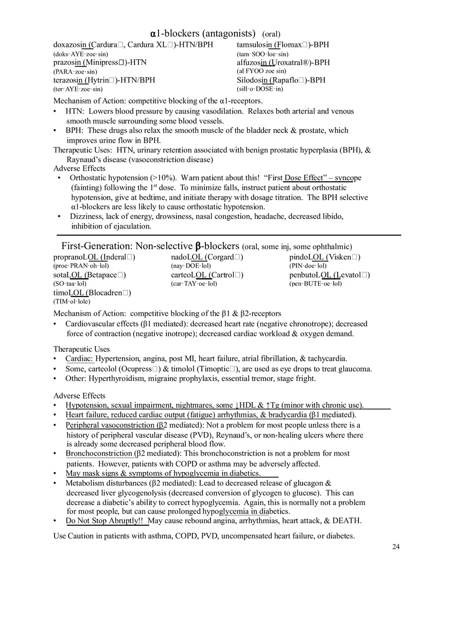 Clinical Pharmacology Study Guide (Antihypertensives) - Page 3