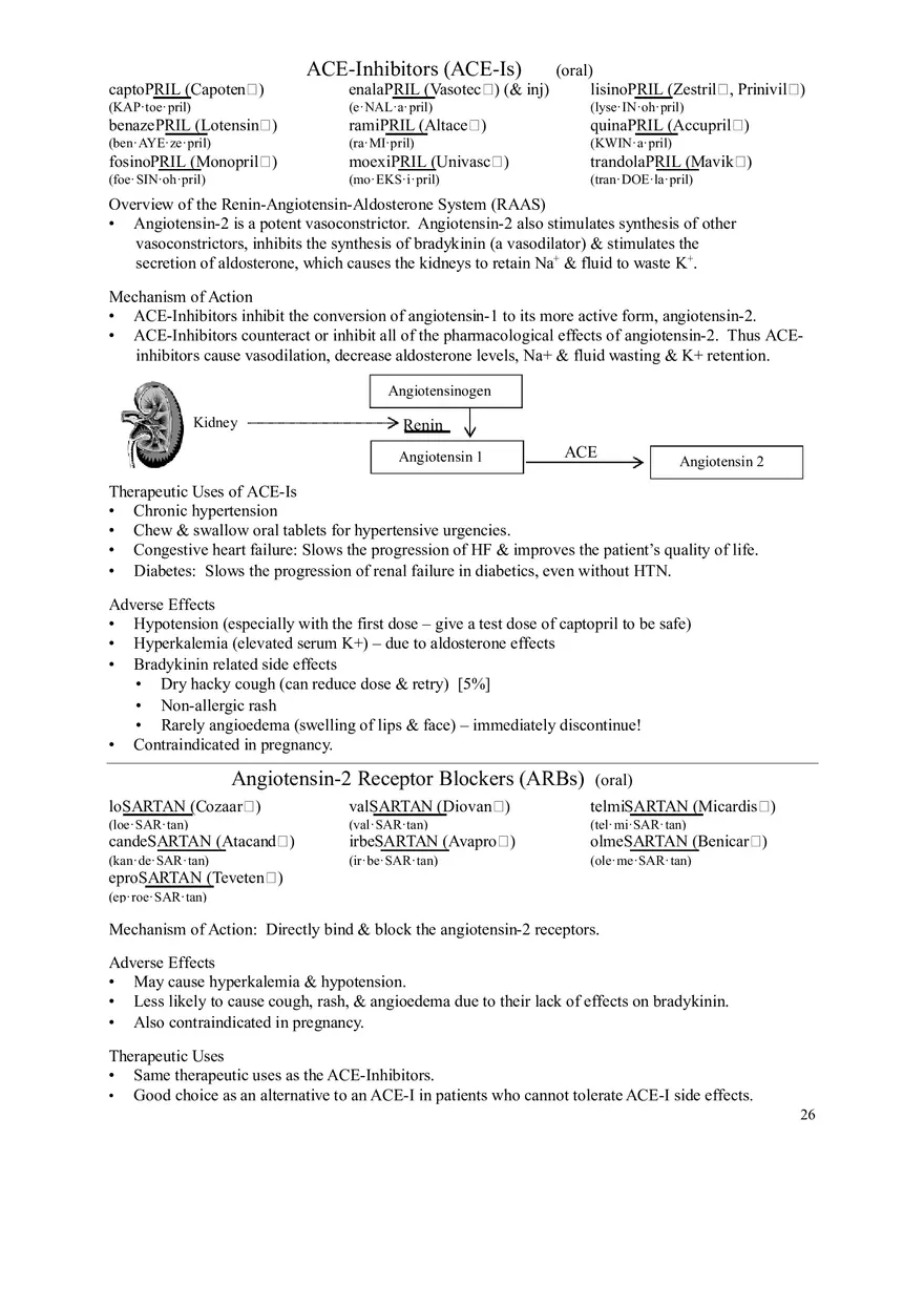 Clinical Pharmacology Study Guide (Antihypertensives) - Page 5