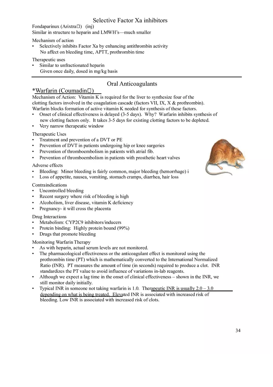 Clinical Pharmacology Study Guide (Antiplatelet Drugs) - Page 4
