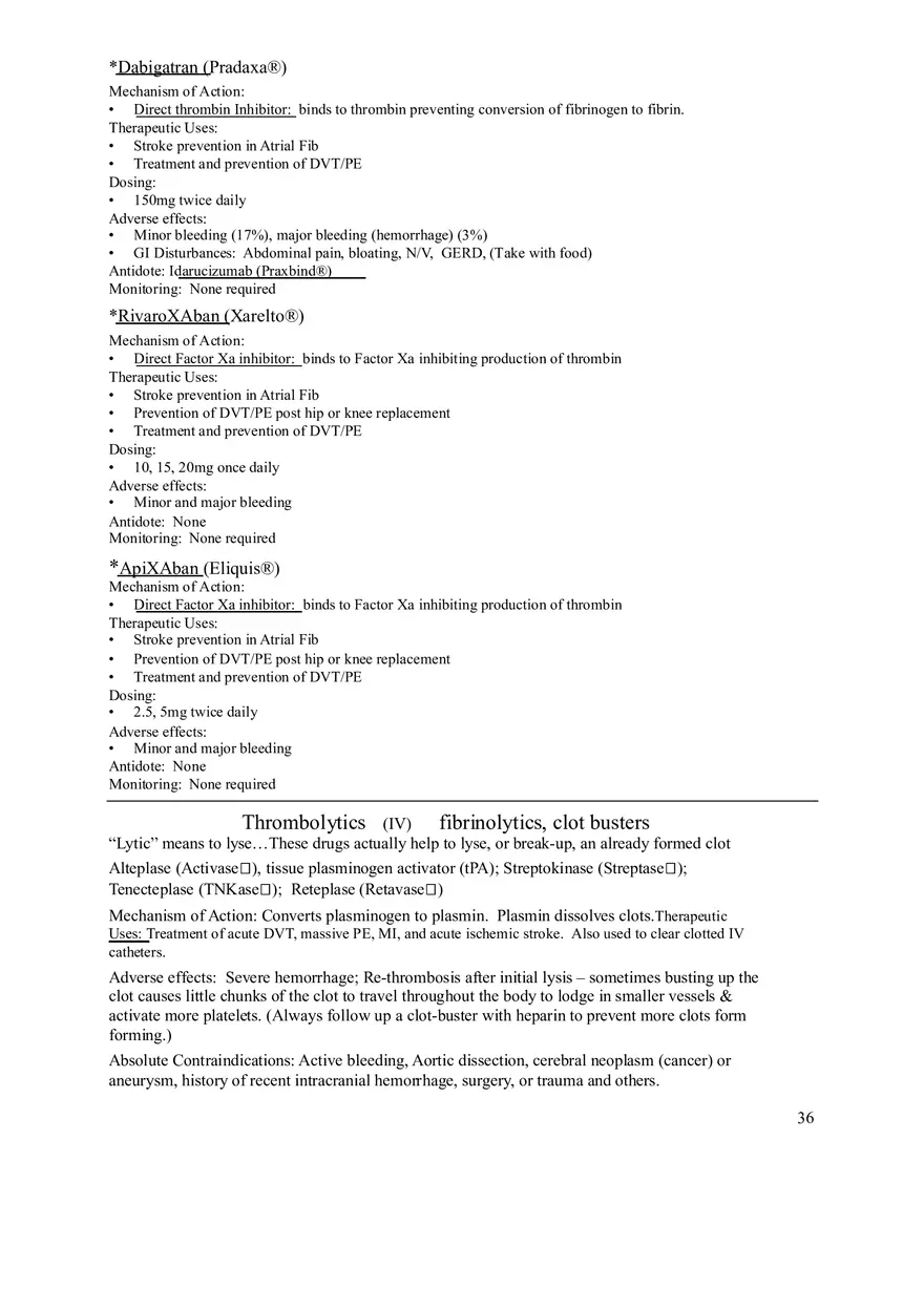 Clinical Pharmacology Study Guide (Antiplatelet Drugs) - Page 6