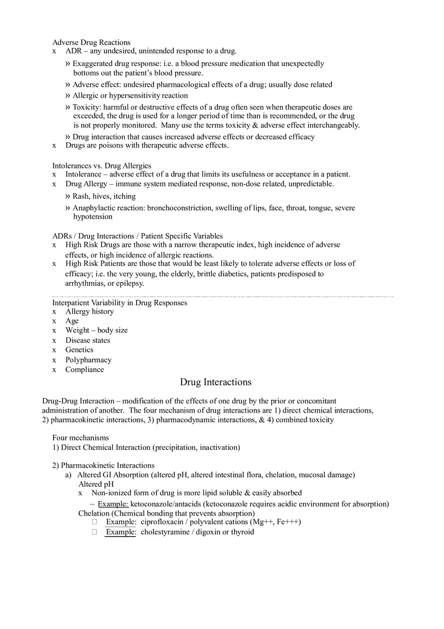 Clinical Pharmacology Study Guide (Introduction to Pharmacology) - Page 8