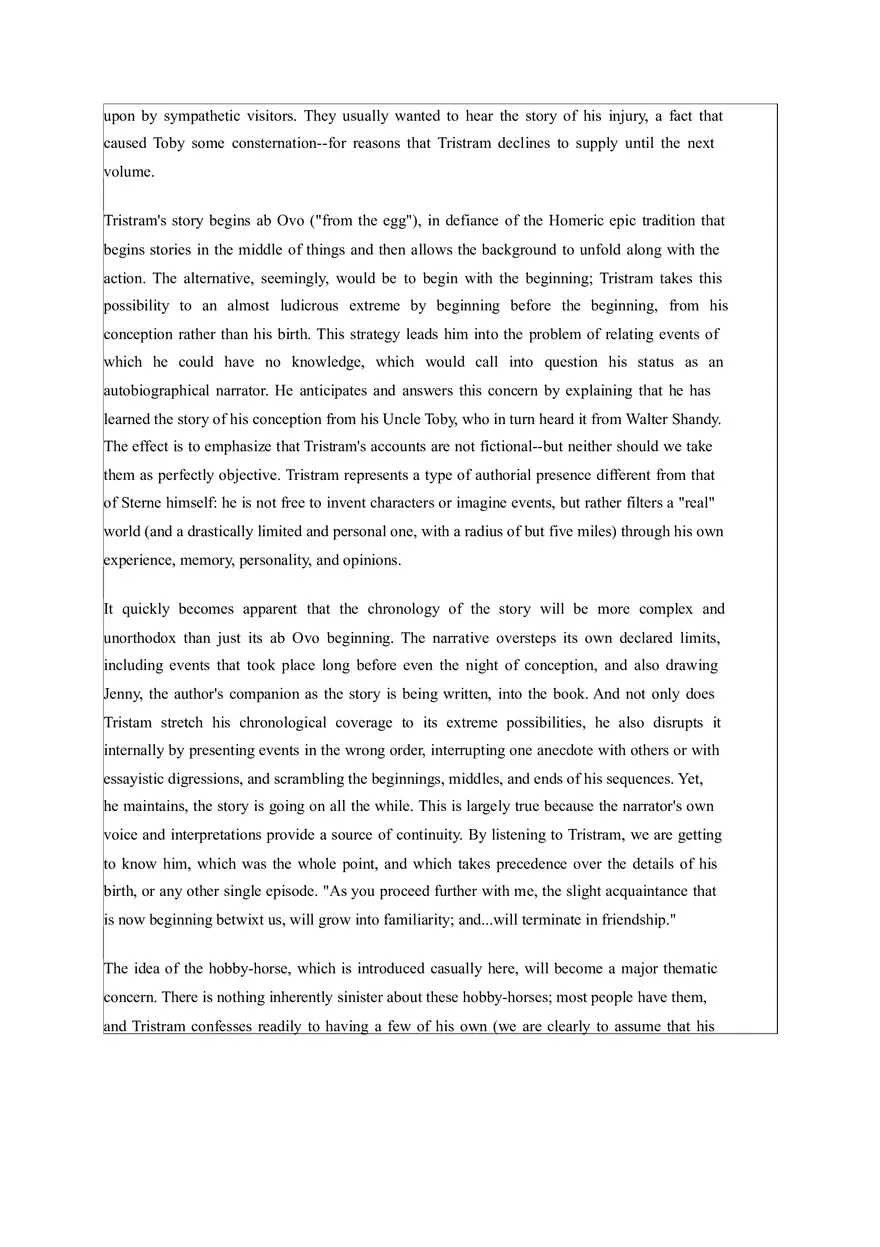 Tristram Shandy Volume 1 - Summary - Page 3