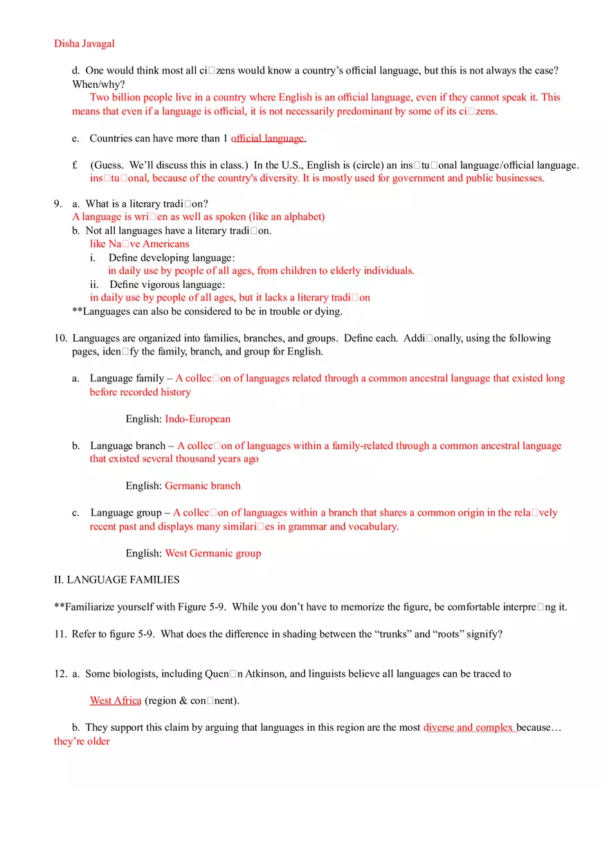 Key Issue 1 Where Are the World’s Languages - Page 2