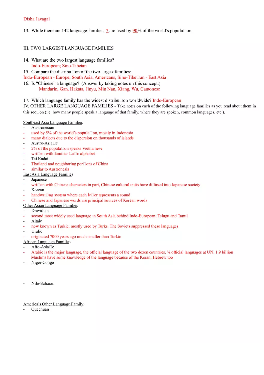 Key Issue 1 Where Are the World’s Languages - Page 3