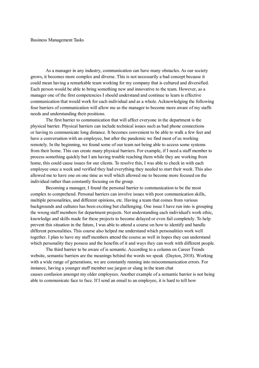 Overcoming Communication Barriers in a Diverse Workplace Strategies for Effective Management - Page 1