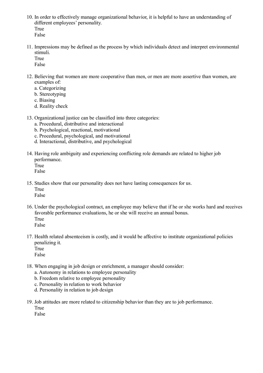 Key HR Management and Organizational Behavior Questions and Answers for Effective Workforce Management - Page 3