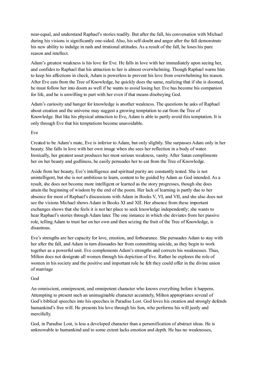 Character analysis Paradise Lost - Page 2