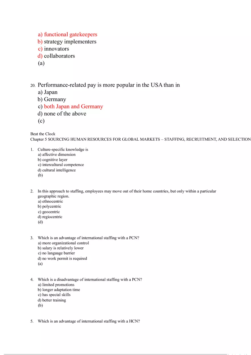 Beat the Clock Answer Key Chapters 4-5 - Page 5