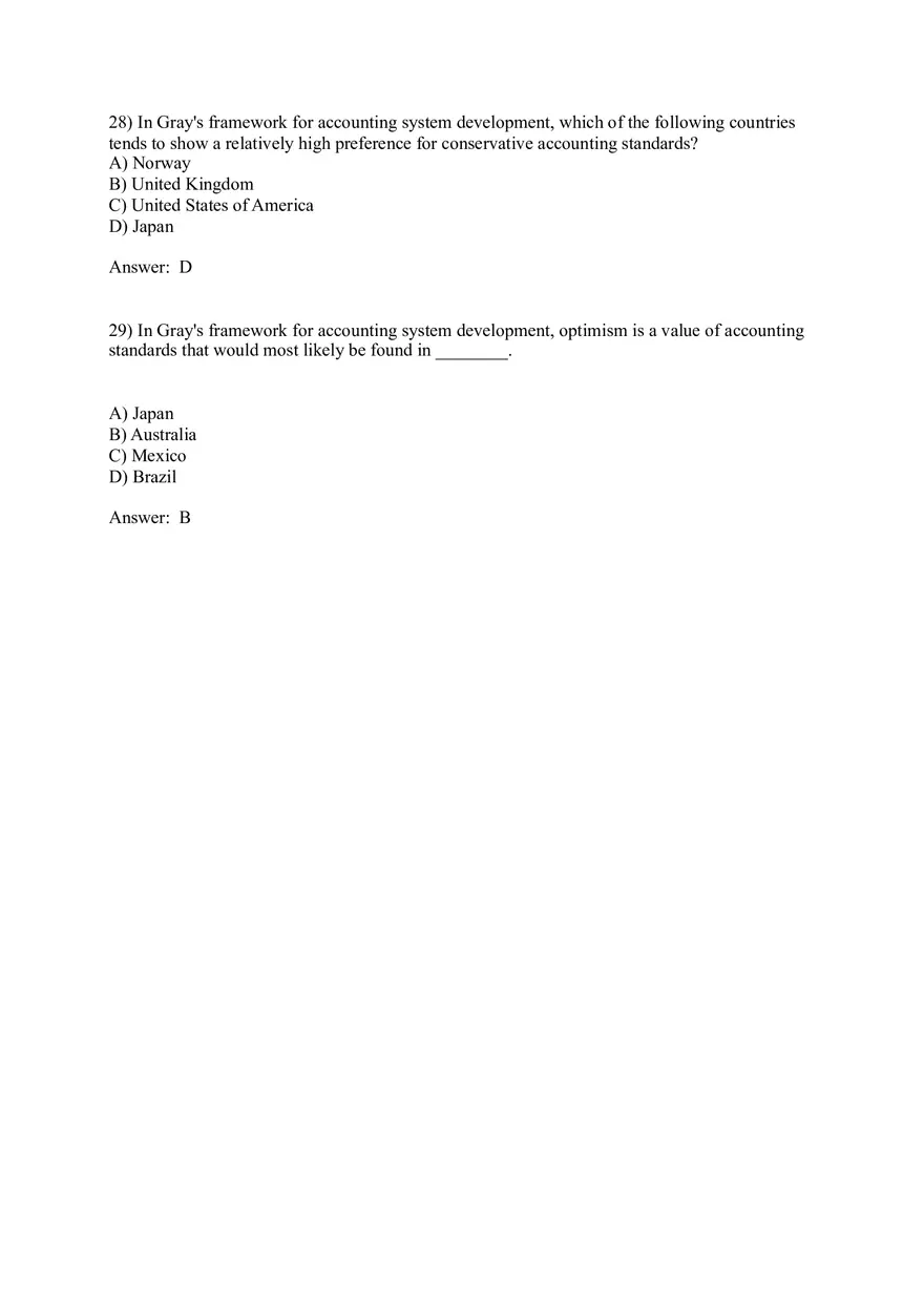 Worldwide Accounting Diversity Answer Key Part 2 - Page 1