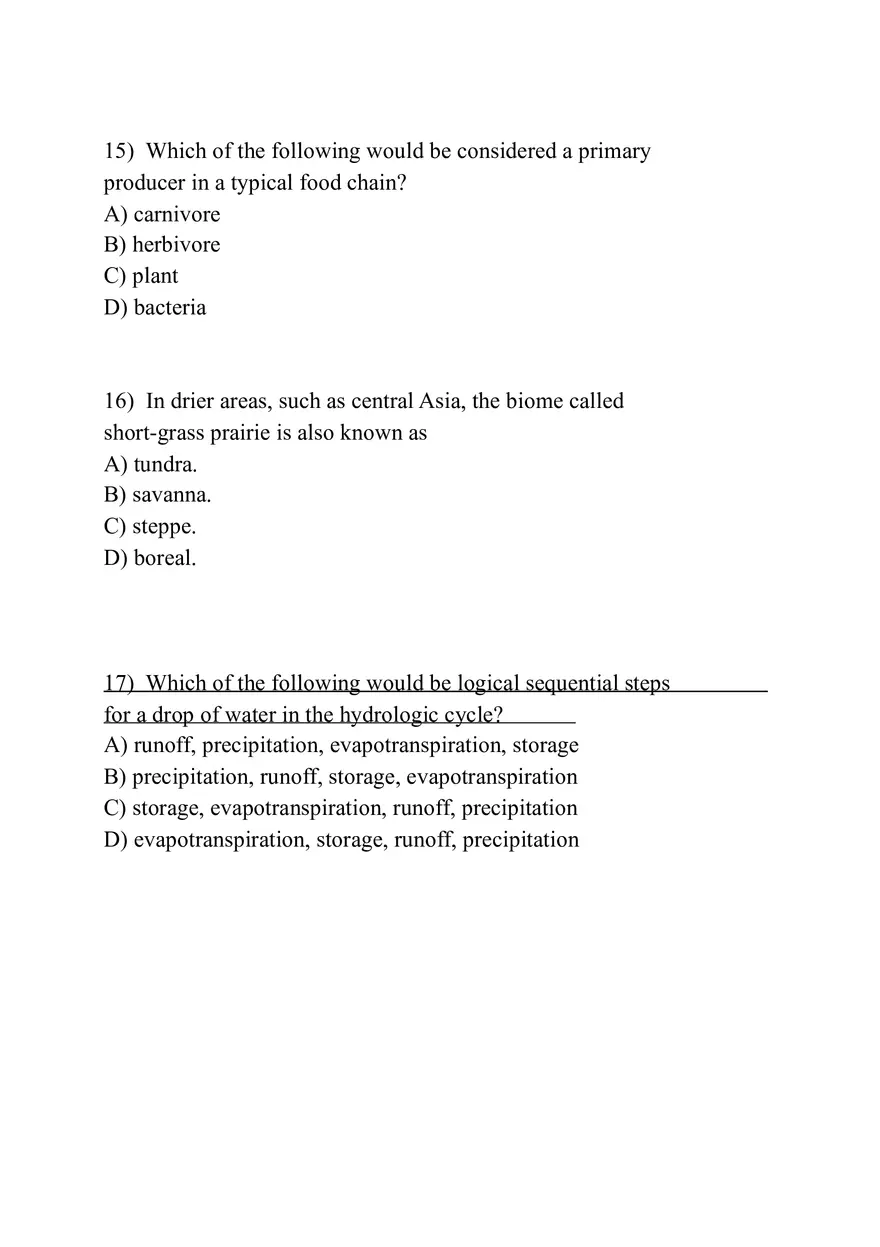 Biochemical Cycles and the Biosphere (Assignment) - Page 10