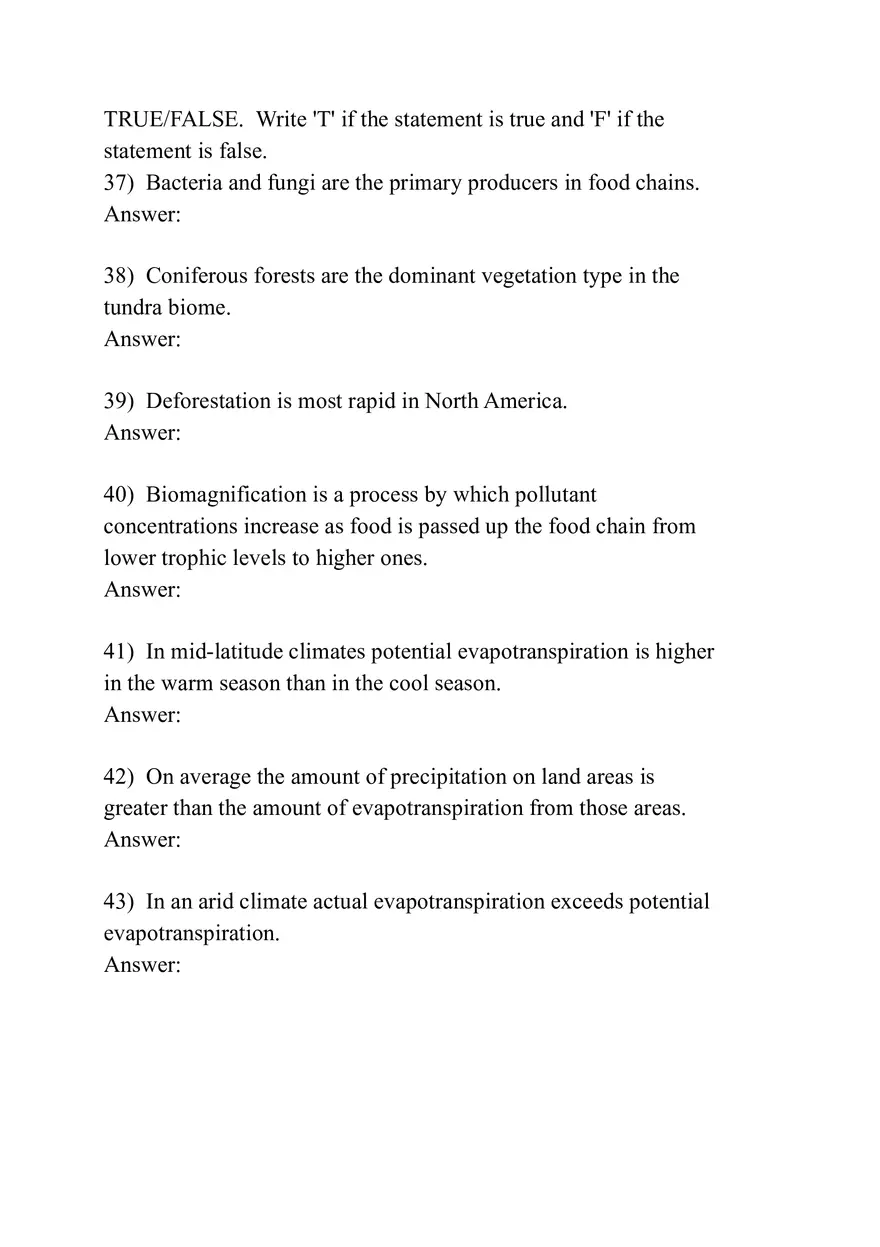 Biochemical Cycles and the Biosphere (Assignment) - Page 3